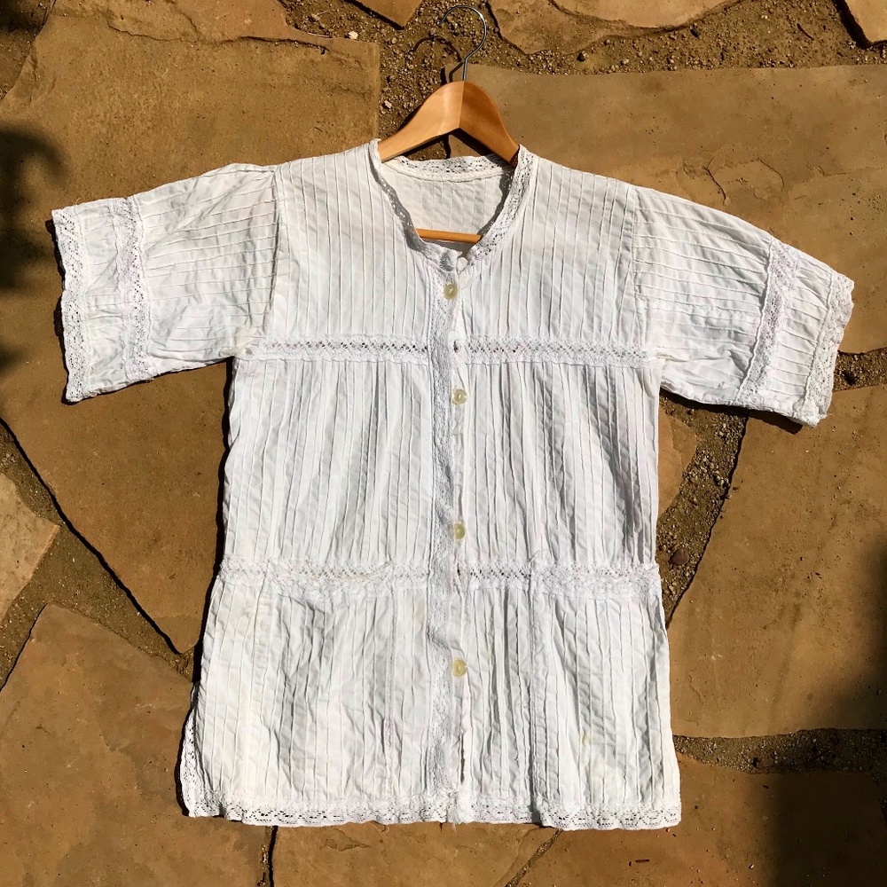 Vintage white peasant blouse